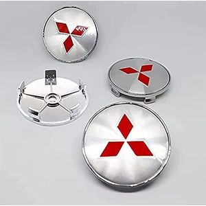 4 stuks auto-naafdoppen voor Mitsubishi 60 mm auto-naafdoppen wieldoppen vervangende naafdoppen stickers C