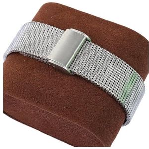 YAGHANG 18 Mm 20 Mm 21 Mm 22 Mm 24 Mm Compatibel Met Milanese Horlogebanden Quick Release Horlogeband Mesh Roestvrij Stalen Band Polsarmband Zwart(Silver,24mm)