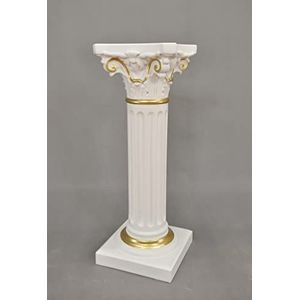 Cinar Kolom meander stijl bijzettafel gemarmerd decoratieve zuil 75 cm Griekse antieke retro rococo zuil barok bloemenstandaard podium handgeschilderd