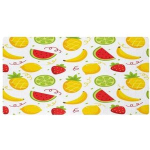 VAPOKF Ananas Watermeloen Banaan Aardbei en Limoen Keukenmat, Antislip Wasbaar Vloertapijt, Absorberende Keukenmatten Loper Tapijten voor Keuken, Hal, Wasruimte