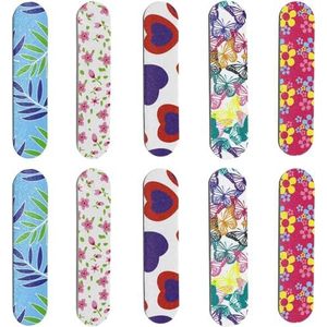 Yezhenzhen Nagelvijl Nagelbuffers Nagelpolijstborden Wegwerp Nagelverzorgingsvijlen Dubbelzijdige Art Manicure Vijl Mini Herbruikbaar voor Vrouwen Meisjes Mannen 10 Pack