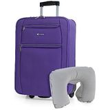 ITACA - Stijve Cabine Suitcase 20 Klein Reis Koffer met Wielen - EVA Hand Koffer 55x40x20 met Telescoopsteel - Lichtgewicht Cabin Max Hanbagage Luggage met TSA-cijferslot, Paars