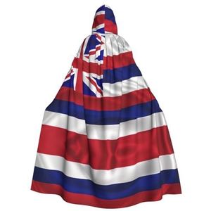 EdWal Vlag van Hawaii Amerikaanse print Unisex Hooded Mantel, Cosplay Heks Mantel, Volwassen Vampieren Cape, Carnaval Feestbenodigdheden