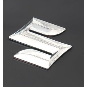 Suzuki Embleem Badge Sticker voor Vitara Alivio Swift Alto SX4 - Auto Logo Achterklep Teken Brieven Styling Accessoires, Zilver 10CM