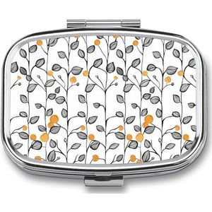 Leuke Pil Organizer Line Art Patroon Gedrukt Draagbare Reizen Pillendoos Mini Pillendoos Kan Buiten worden gebruikt