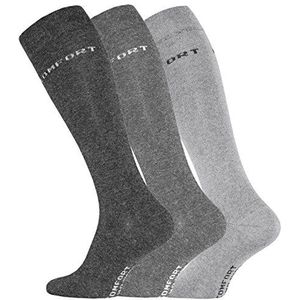 VCA 3 paar Original Comfort kniekousen voor heren, katoen met elastaan, zonder elastische print, antraciet tot grijs, nittelgrijs, antraciet, 39-42 EU