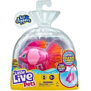 Little Live Pets 26406 Lil' Dippers vis Marina Ballerina (individuele verpakking): interactieve, kleurrijke speelgoedvis met wow-effect bij het uitpakken in het water, inclusief voerfles