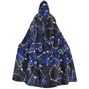 Bxzpzplj Glow In The Dark Print Carnaval Hooded Cape Voor Volwassenen, Heks Vampier Cosplay Kostuum Mantel, Carnaval Feesten