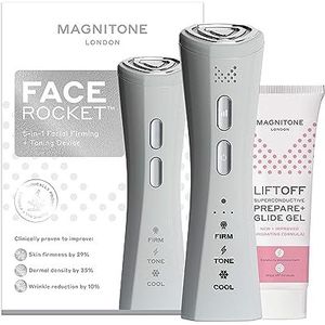 MAGNITONE FaceRocket verstevigend + tonifiërend gezichtsmassager - Radiofrequentie, microstroom, LED-lichttherapie, cryotherapie, sonische massage, anti-veroudering, huidverjonging, rimpelverwijderaar