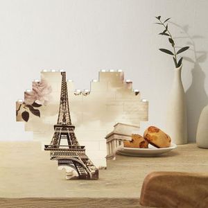 Bouwsteenpuzzel Hartvormige bouwstenen Vintage Parijs Eiffeltoren Vlinder Puzzels Blok Puzzel voor Volwassenen 3D Micro Bouwstenen voor Home Decor Bakstenen Set