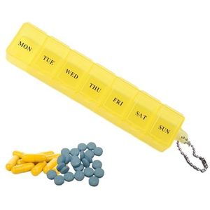 COMFOLIVING 7-daagse pillen-organizer, doorzichtige reis-pillen-organizer, stofdichte pillen-organizer, pillensorteerder, stijlvolle medicijnorganizer voor reizen, medicijnen, portemonnee