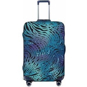 WSOIHFEC Blauwe zebra print Bagage Cover Elastische Wasbare Koffer Cover Anti-Kras Bagage Case Covers Reizen Koffer Protector Bagage Mouwen Voor 18-32 Inch Bagage, Zwart, S
