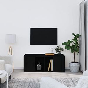 AJJHUUKI Entertainment Centra & TV Stands TV-meubel Zwart 100x35x40 cm Engineered Houten Meubels