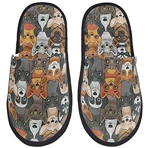 942 Huispantoffels voor dames en heren, katten- en goghuispantoffels, zachte huisschoenen, antislip harige pantoffels, voor vrouwen, mannen, geschenken, Harige pantoffels 1254, 7/10.5 UK