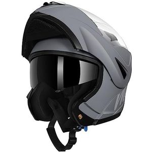 WESTT Torque Motorhelm, integraalhelm, grijs, opvouwbare motorhelm, schokbestendige motorhelm, integraalhelm voor heren en dames, scooterhelm, ECE-gecertificeerd, maat L (59-60cm)