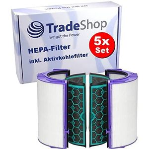 5x Trade-Shop HEPA luchtfilter incl. actieve koolfilter compatibel met Dyson HP06 HP07 HP09 PH01 PH02 PH03 PH04 TP06 TP07 TP08 TP09 TP7A PH3A luchtreiniger