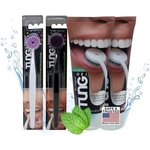 Tung - Partnerpakket - Tongschraper - 4 Stuks - Inclusief 2 Borstels en 2 Gels