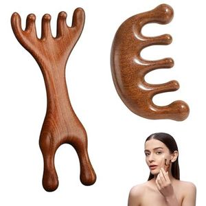 Houten Hoofdhuid Massage Kammen Set met 2 Verschillende Stijlen Scalp Massager voor Ontspanning en Verzorging van de Huid en Haar Houten Gereedschap voor Klanten die van Natuurlijke Massage houden