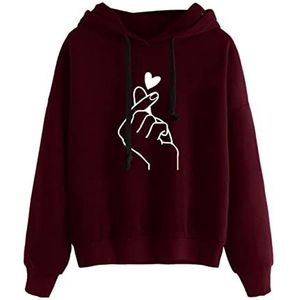 KPOP Hoodie Hoodies Dames Sweatshirt Lange Mouw Hoodie Sweatshirt Jumper Hooded Pullover Tops Blouse