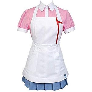 Danganronpa 2 Verpleegster Uniform Mikan Tsumiki Cosplay Kostuum, Japanse Anime Dienstmeisje Outfit Korte Mouw Roze Fancy Dress Volledige Set voor Meisjes Vrouwen