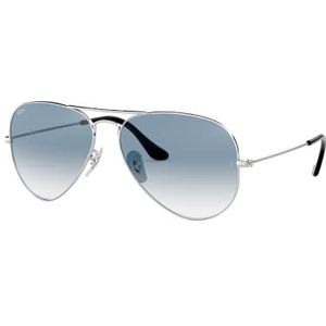 Ray Ban zonnebril Aviator, 58 mm, montuur: zilver, lenzen: blauw gehalte