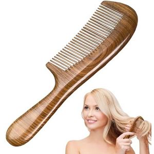 Houten haarkam - draagbare handgemaakte haarontklitter - haarstylingtools voor dames, ergonomische sandelhout ontwarrende voor thuis, school, reizen