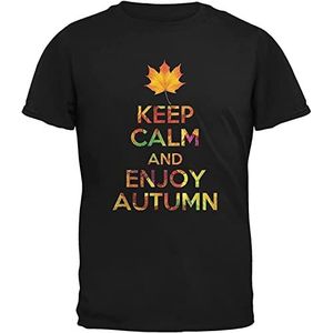 Keep Calm Enjoy Autumn Fall Black Adult Mens t Shirts overhemden(Small)