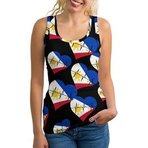 Love Philippines Heartbeat tanktop voor dames, mouwloos T-shirt, pullover, vest, atletisch, basic shirts, zomer bedrukt