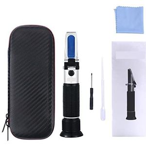 Handheld 0-80% alcohol refractometer for geesten huishoudelijke drank brouwen refractometer alcoholconcentratiedetector(Leather Box)