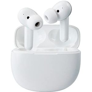 Premium draadloze hoofdtelefoon met microfoon, Bluetooth 5.0 HD microfoon, snellaadhoes, touch-bediening, ingebouwde microfoon, professioneel, wit