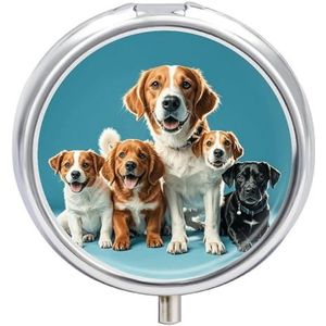 Ronde pillendoos pillenorganizer voor reizen veel hondenpillenhoesjes 3 compartimenten draagbare pillendoos medicijntablethouder voor vitamine mini pillendoosje