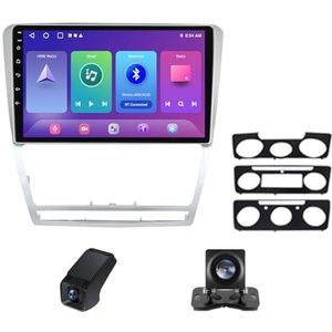 Autoradio geldt voor Skoda Octavia 2 A5 2008-2013 9 inch Touchscreen met Wireless Carplay Android Auto,GPS-navigatie 2 DIN Radio Android Bluetooth WiFi FM-radio/Achteruitrijcamera(X1)