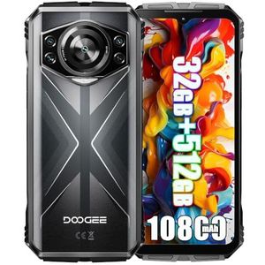 DOOGEE S118 Plus 4G Rugged Smartphone, 10800 mAh accu, Helio G100 32 GB + 512 GB, 6,58 inch FHD+, 150MP + (12 MP nachtzicht) + 32 MP, Android 14 waterdichte mobiele telefoon, NFC zwart
