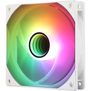 Thermalright TL-C12W-S V3 120 mm ARGB CPU-ventilator, met 1500 tpm snelheid, witte computerbehuizingsventilator, stille 4-polige PWM-pc-ventilator, voor S-FDB-lagerCPU-koelventilator, met
