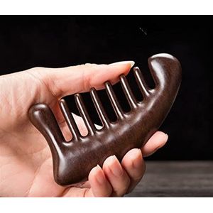 Multifunctionele meridiaan massage kam hoofd stimulator hoofdhuid grote tand sandelhout haaruitval kam 1 stuk (kleur: massagekam D)