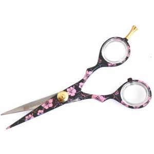 Sanguine - Professionele Kappersschaar - Roze - 12 cm - Bloemenpatroon