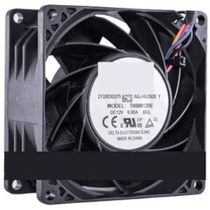 Voor Delta THB0812BE DC 12V 6A 80x80x38mm 4-draads serverkoelventilator