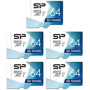 Silicon Power 64GB 5-pack High Speed MicroSD-kaart met adapter