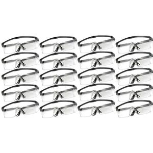 Veiligheidsbril, 1/40st Werkveiligheid Anti-spat Oogbeschermingsbrillen Glas Winddicht Stofdicht Beschermende Bril Fietsbrillen(Black 20pcs)