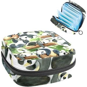 Opbergtas voor maandverband, menstruatiecup zakje tampon tas, menstruatiepads, houder organizer voor dames en meisjes, pandagroen