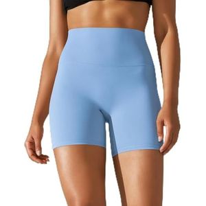 Yoga Shorts Dames Fitness Shorts Hardlopen Fietsbroeken Ademende Sport Leggings Hoge taille Zomer Workout Gym Shorts-Sky Blue-XS