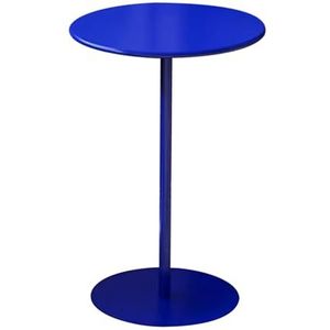 Outdoor koffiebar tafel bank bijzettafels, blauwe ronde bijzettafel voor kleine ruimtes nachtkastje met metalen voet, counter bistro pub tafels cocktail bistro tafel (Size : 60x60x72cm)