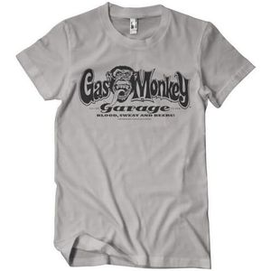 Gas Monkey Garage Officieel gelicenseerd Gas Monkey Garage Gas Monkey Garage Logo Heren T-shirt (StormGrijs), Large