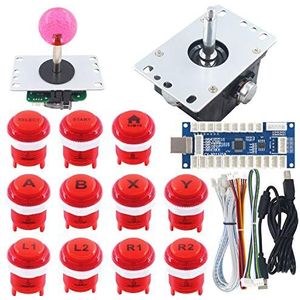 SJ@JX Arcade Game Controller 3D Gamepad Analog Stick Sensor Fly Joystick Microswitch MX LED Button USB Encoder Light Cable for PC MAME PS3 Android Raspberry Pi