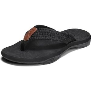 GSCLZ Vrouwen Sandalen Heren Geweven Gestreepte Slippers Zomer Indoor Outdoor Lichtgewicht Comfortabele Antislip Straat Wandelen Strand Vakantie Slides Heren Sandalen, Zwart, 42 EU