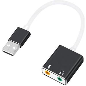 USB Externe Stereo Geluidskaart met 3.5mm Hoofdtelefoon Microfoons Jacks voor Win