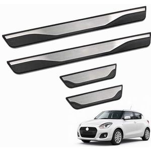 4 Stks Auto Instaplijsten Protector Voor SUZUKI Swift 2005-2023 2024 2025, Rvs Auto Accessoires Scuff Guard Drempel Cover Pedaal, Sticker Trim Antislip
