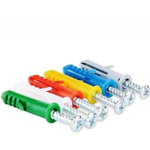 50 Set Plastic Expansie Buis Pijp Muurankers Stekkers M6/8/10/12 MM Kleur Metaal met Kruiskopschroef Kit Bolt(White,M8 50set)