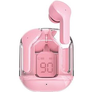 Ziyan Bluetooth hoofdtelefoon, draadloze Bluetooth 5.4 in-ear hoofdtelefoon, sport, gaming headsets, geluidsreductie, oortelefoon, bass touch control, voor alle telefoons, roze