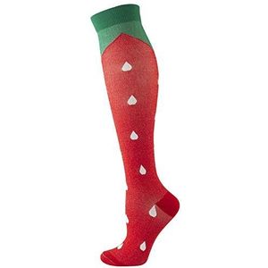 YIJIANUO 2Pairs Sport Mannen Vrouwen Compressie Sokken Fruit Serie Plant Serie Banaan Ananas Cactus Druk Comprimeren Kousen Nylon, Rode meloen, L/XL